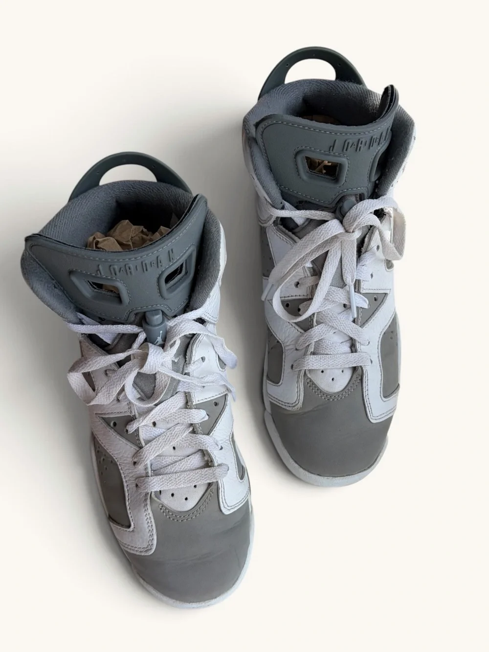Jordan Kids High-Top Sneakers in White and Gray